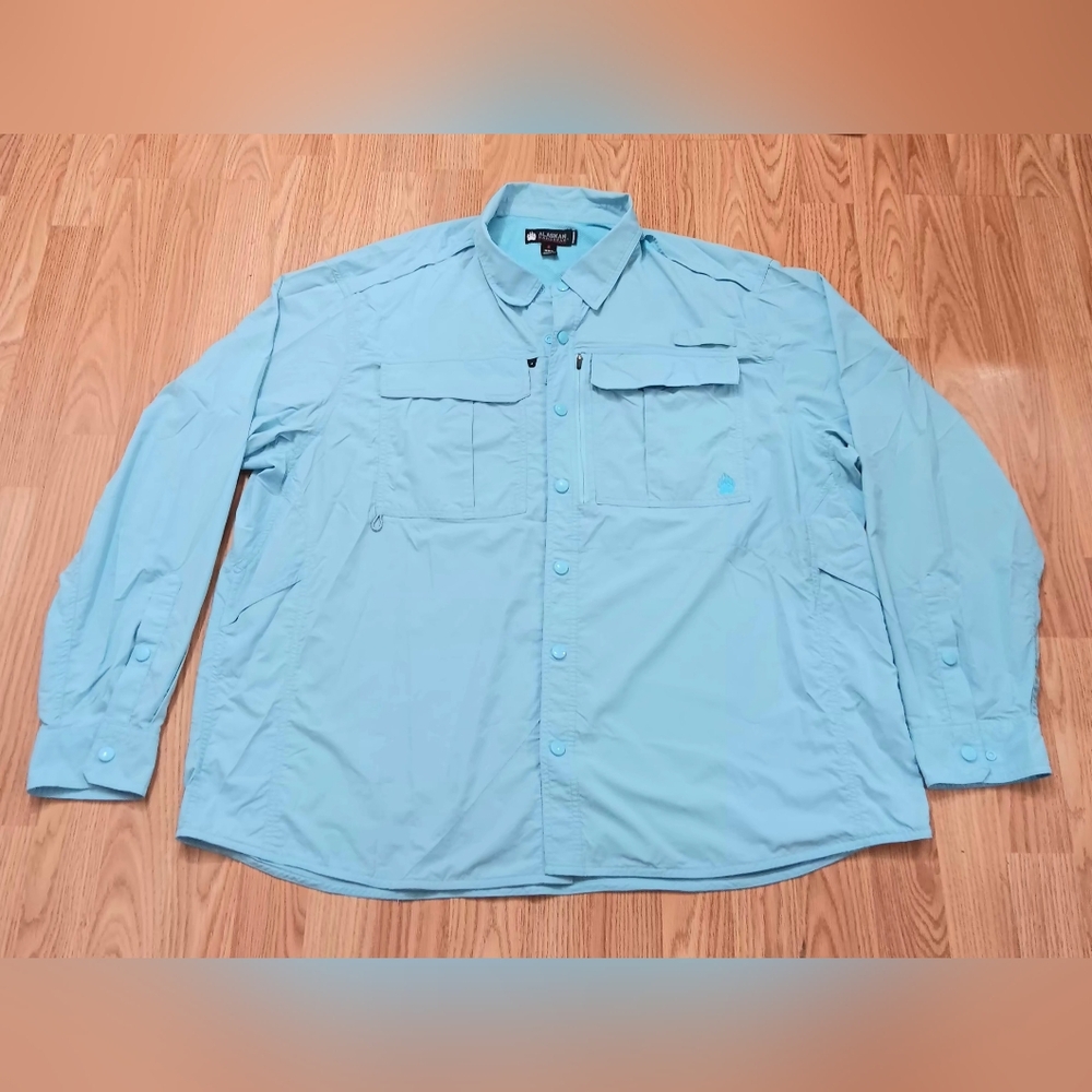 Duluth Alaskan Hardgear Men's 3XL Vented Roll Tab Long Sleeve Shirt Fishing Snap